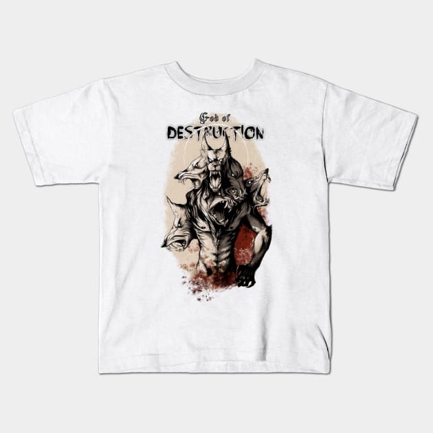 God of Destruction Kids T-Shirt by dragonrise_studio